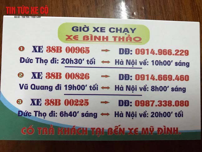 Nhà xe Bình Thảo - Lịch Trình - Giá Vé Hôm Nay Lịch trình chạy của nhà xe Bình Thảo