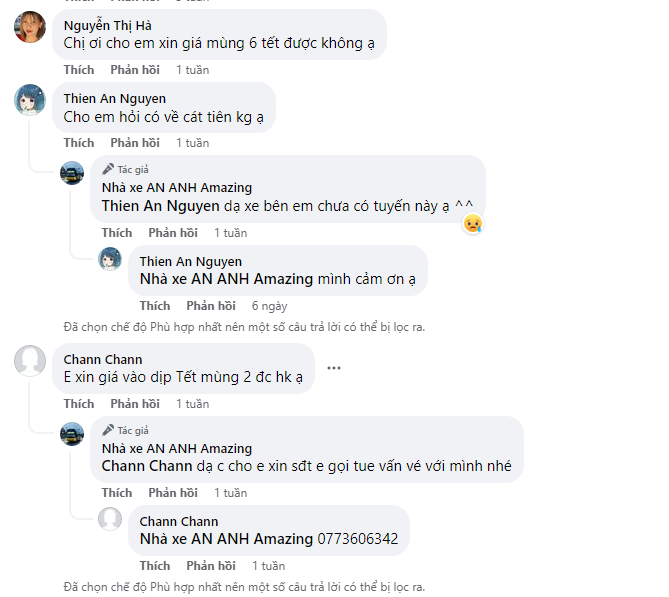 đánh giá về nhà xe an anh