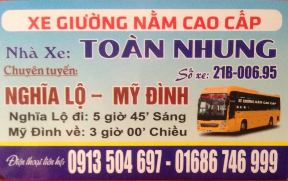 Nhà xe Toàn Nhung - Lịch Trình - Giá Vé Hôm Nay nhà xe toàn nhung