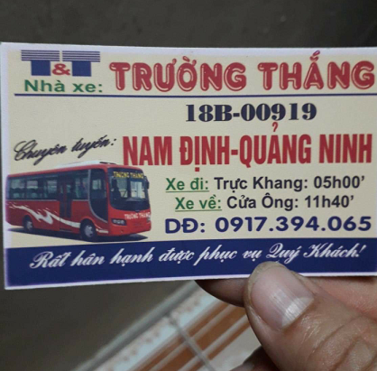 Nhà xe Trường Thắng - Lịch Trình - Giá Vé Hôm Nay Danh thiếp nhà xe Trường Thắng