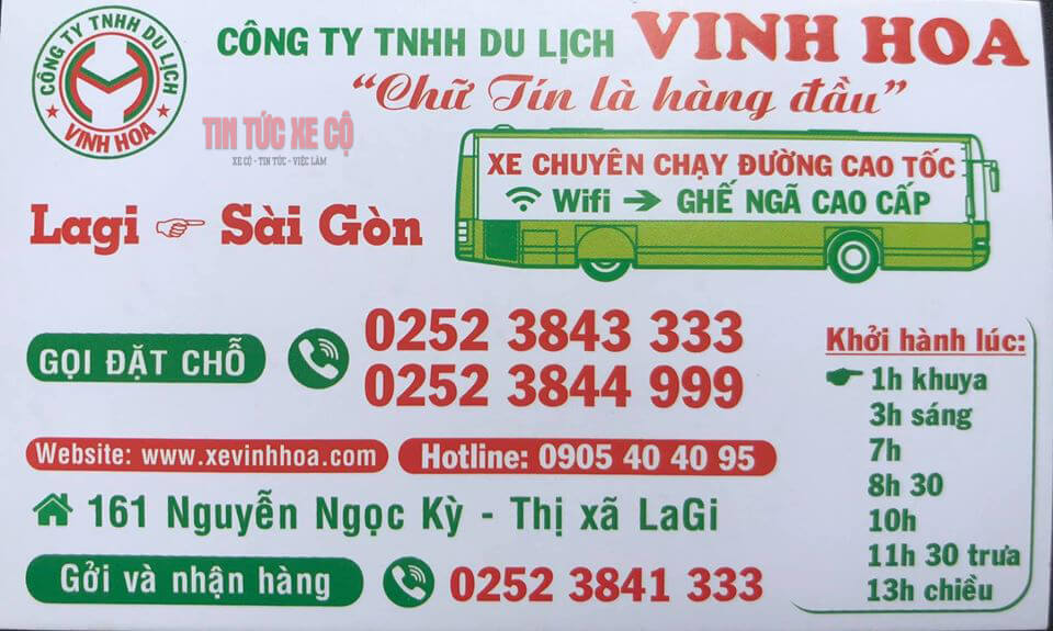 Nhà xe Vinh Hoa - Lịch Trình - Giá Vé Hôm Nay 2 Trụ sở và số điện thoại nhà xe Vinh Hoa